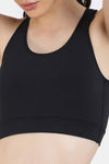 Zelocity Medium Impact Quick Dry Sports Bra with Removable Padding - Jet Black — thumbnail 5